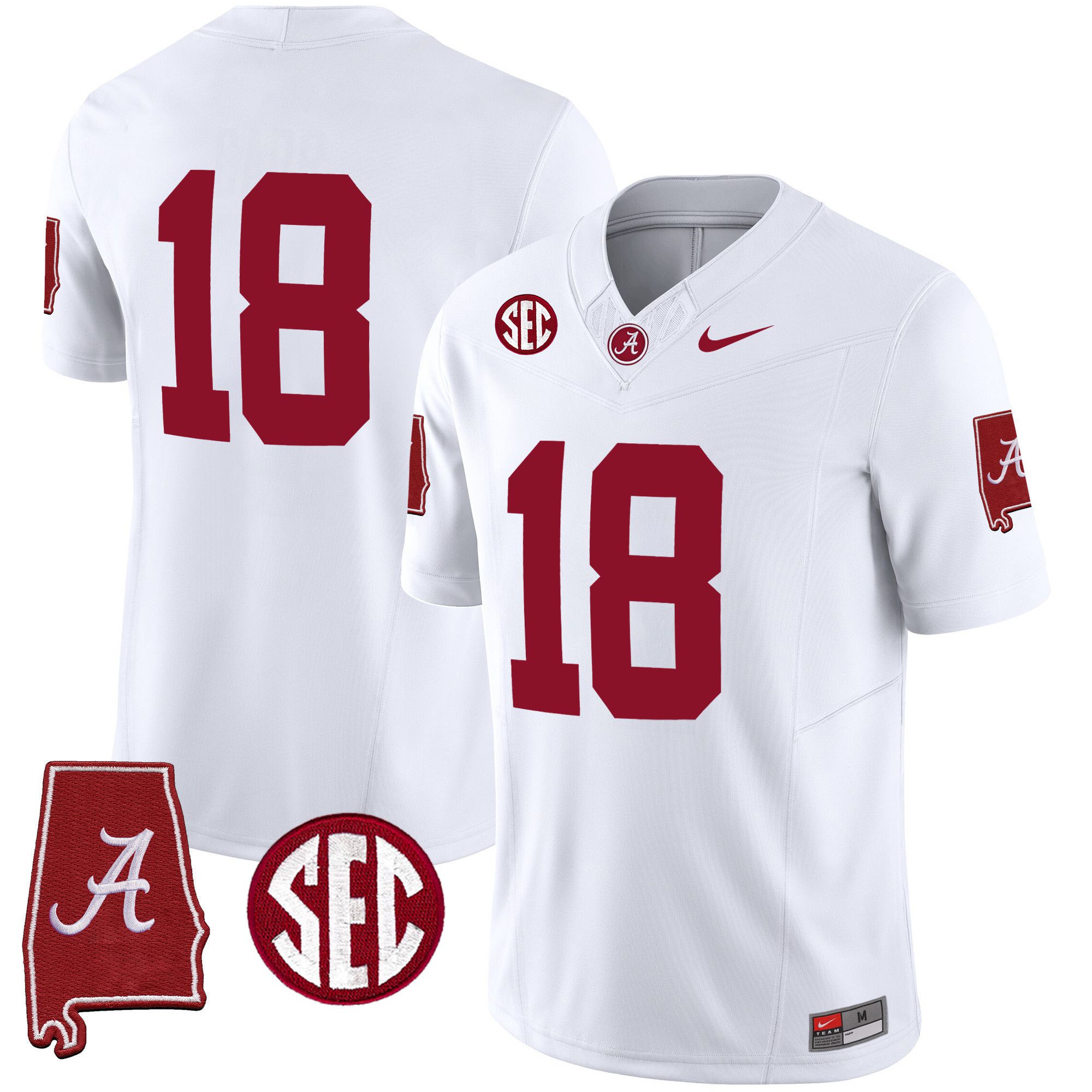 Men Alabama Crimson Tide #18 No Name White 2024 Nike Vapor Limited NCAA Jersey->indianapolis colts->NFL Jersey